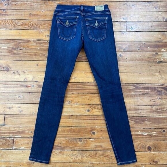 TRUE Religion Casey low rise super skinny flap pockets stretch made in USA 25 - Picture 3 of 13